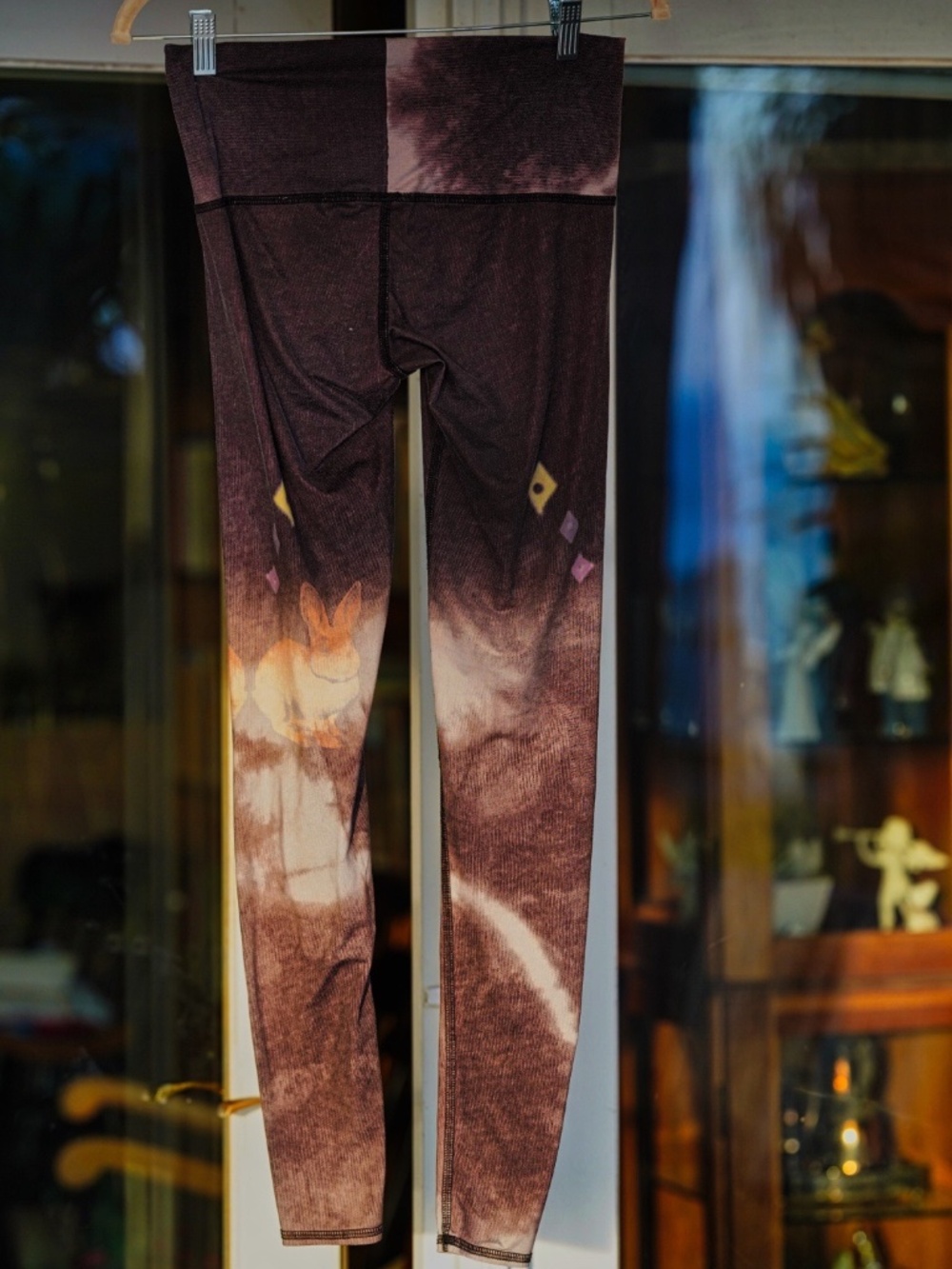 Teeki Recycled Yoga Leggings - Dreamy Rabbit Print - Size Small